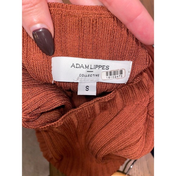 Adam Lippes Collective Side Button Midi Sweater Dress Rust Size Small - Picture 8 of 9
